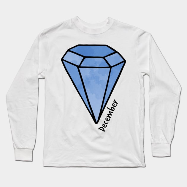 December Blue Topaz Birthstone Long Sleeve T-Shirt by murialbezanson